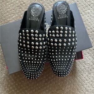 Vince Camuto studded black mules